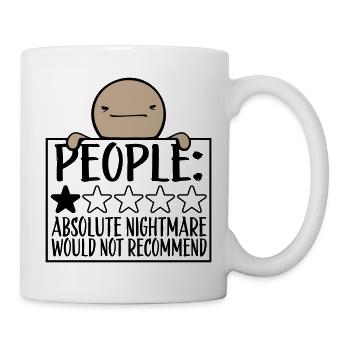 People Absolute Nightmare 1 Stern Review Logo Text - Tasse - Weiß - Rechts