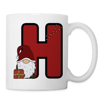 H Festlicher Santa-Hintergrund - Tasse - Weiß - Rechts