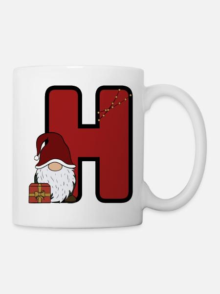 H Festlicher Santa-Hintergrund - Tasse - Weiß