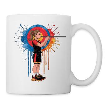 Blasrohrschützin Splash Blasrohrsport Zielscheibe - Tasse - Weiß - Rechts