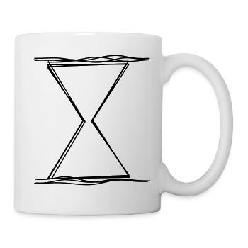 Sanduhr handgezeichnet - Tasse - Weiß - Rechts