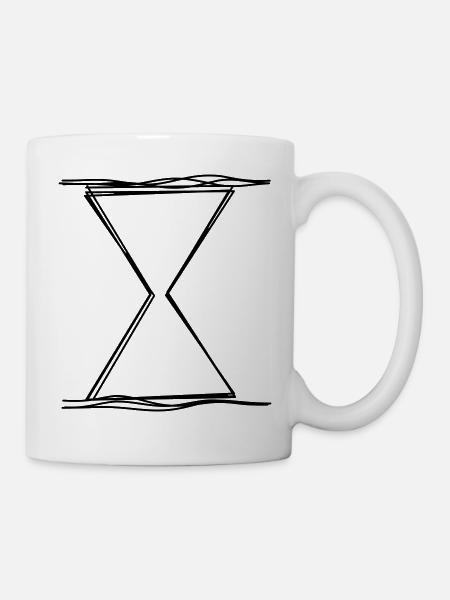 Sanduhr handgezeichnet - Tasse - Weiß