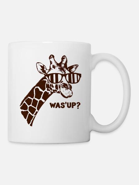 Giraffen-Sonnenbrille war oben - Tasse - Weiß