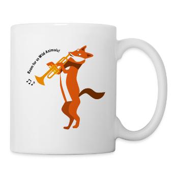 Fuchs mit Trompete, Abstraktion - Tasse - Weiß - Rechts