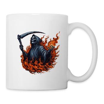 Sensenmann in Flammen - Tasse - Weiß - Rechts