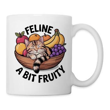 Katze ein bisschen fruchtig, niedliches Katzendesign - Tasse - Weiß - Rechts