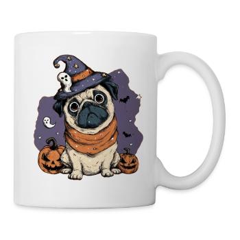 Mops Halloween - Tasse - Weiß - Rechts