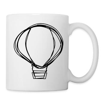 Heißluftballon handgezeichnet - Tasse - Weiß - Rechts