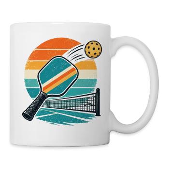 Retro Pingpong Sonnenuntergang - Tasse - Weiß - Rechts