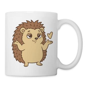 Igel Achselzucken Geste Herz - Tasse - Weiß - Rechts