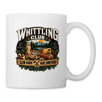 Whittling Holzschnitzen Schnitzen Geschenk Hobby - Tasse - Weiß - Rechts