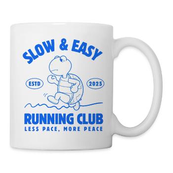 Slow & Easy – Schildkröte im Running Club - Tasse - Weiß - Rechts