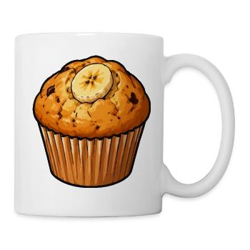 Bananen Muffin Illustration - Tasse - Weiß - Rechts