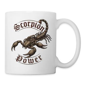 Sternzeichen Skorpion Kraft - Tasse - Weiß - Rechts