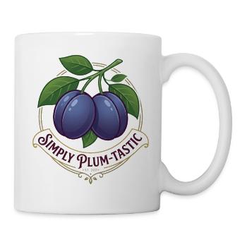 Two Plums Simply Plum-tastic Vintage-Logo - Tasse - Weiß - Rechts