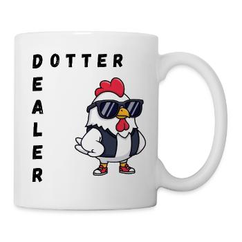 Dotterdealer lustiges Huhn  - Tasse - Weiß - Rechts