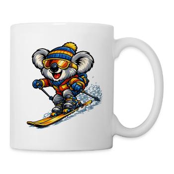 Koala beim Skifahren - Tasse - Weiß - Rechts