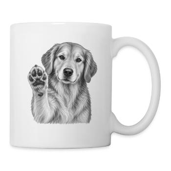 Golden Retriver Hundeporträt - Tasse - Weiß - Rechts