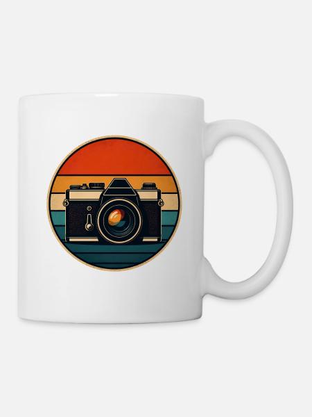 Retro Kamera Sunset Panel - Tasse - Weiß