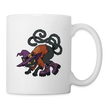 Hexenkatze in Stiefeln - Tasse - Weiß - Rechts