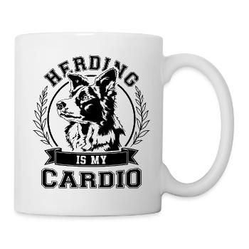Border Collie Herding is my Cardio Hunde Wilsigns - Tasse - Weiß - Rechts