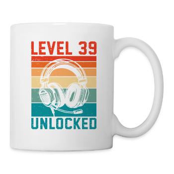 39. Geburtstag Level 39 unlocked - Tasse - Weiß - Rechts