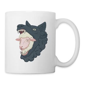 Schafe im Wolfsmaul - Tasse - Weiß - Rechts