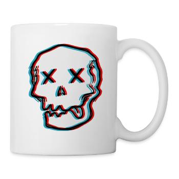 Schwindel Glitch Schädel - Tasse - Weiß - Rechts