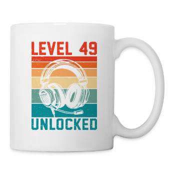 49. Geburtstag Level 49 unlocked - Tasse - Weiß - Rechts