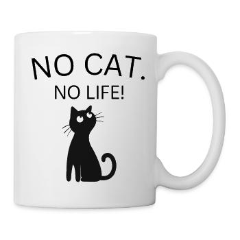 Keine Katze kein Leben - Tasse - Weiß - Rechts