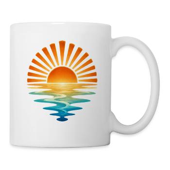Sonnenaufgang am Wasser - Tasse - Weiß - Rechts