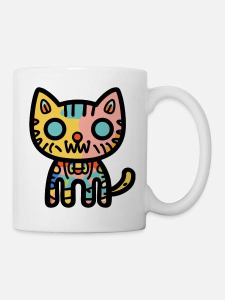 Halloween Zombie Katze Bunt - Tasse - Weiß