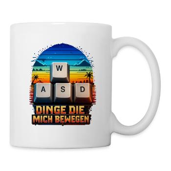 WASD Gaming Bewegung: Dinge Die Mich Bewegen - Tasse - Weiß - Rechts