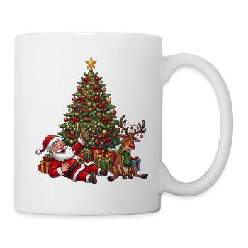 Betrunkener Weihnachtsmann – Lustiges Bier Motiv - Tasse - Weiß - Rechts