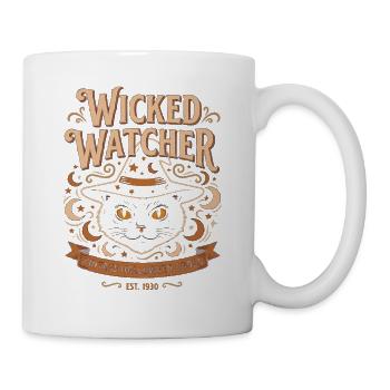 Wicked Watcher Vintage Halloween Katze - Tasse - Weiß - Rechts