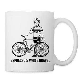 Kunst von Espresso & weißem Kies - Tasse - Weiß - Rechts