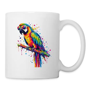 Regenbogenpapagei mit Sonnenbrille - Tasse - Weiß - Rechts
