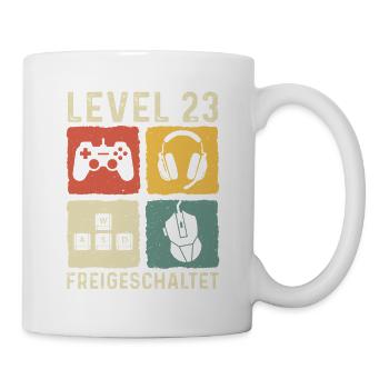 Level 23 freigeschaltet 23. Geburtstag 23 Jahre - Tasse - Weiß - Rechts