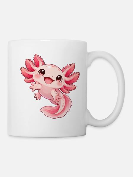 Verspieltes Axolotl Pink-Kindermotiv - Tasse - Weiß