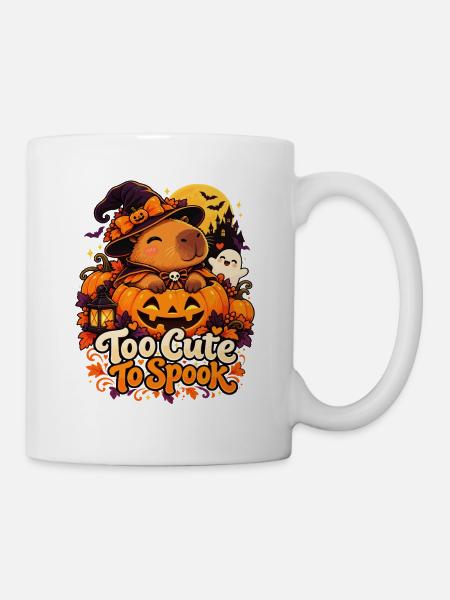 Halloween Capybara Too Cute To Spook - Tasse - Weiß