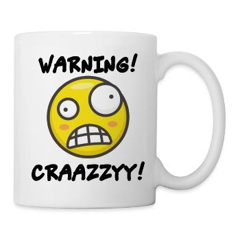 Verrücktes Grins-Symbol - Tasse - Weiß - Rechts