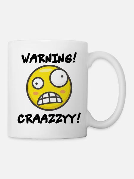 Verrücktes Grins-Symbol - Tasse - Weiß
