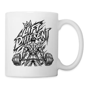 Anders heben – Schweres Gewichtheben - Tasse - Weiß - Rechts