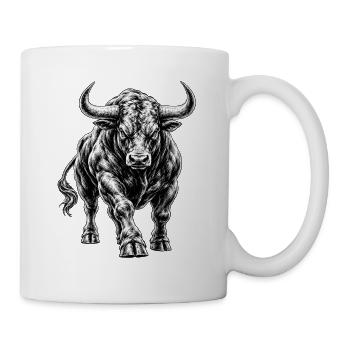 Stier Grafik - Tasse - Weiß - Rechts
