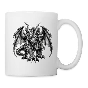 Grauer Drache - Tasse - Weiß - Rechts