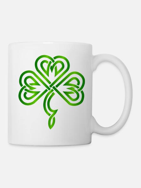 Irisches Kleeblatt - Tasse - Weiß