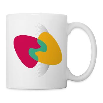 Überlappende Farbblasen - Tasse - Weiß - Rechts