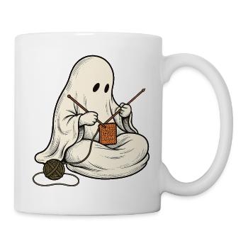 Strickender Herbstgeist - Tasse - Weiß - Rechts