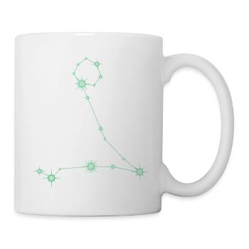 Fische, Stern, Sternbild, Tierkreiszeichen Grün - Tasse - Weiß - Rechts