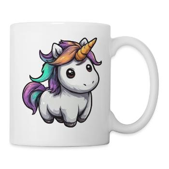 Pastell Unicorn mit Regenbogenmähne - Tasse - Weiß - Rechts